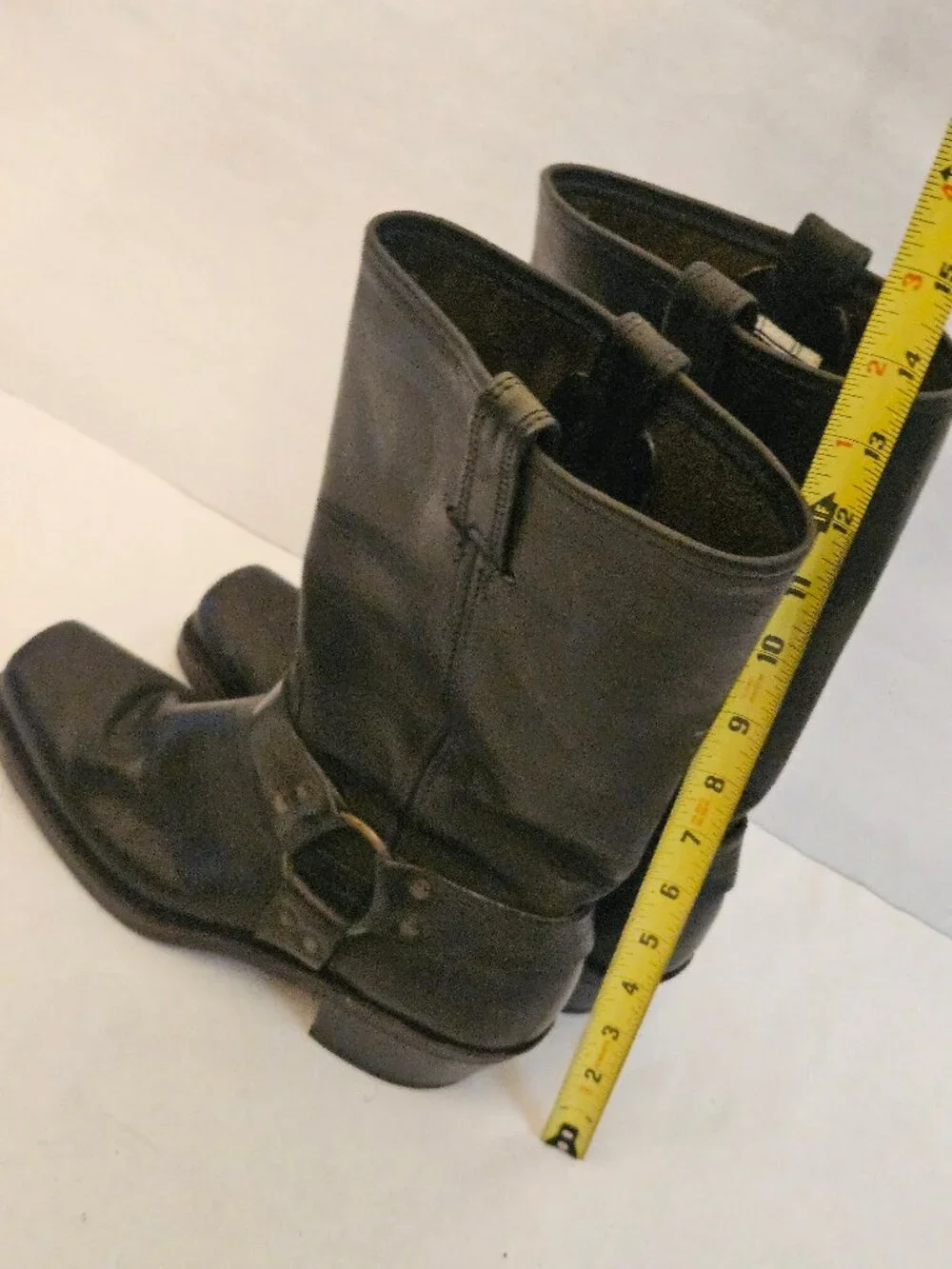 Frye Black Leather Moto Boots 8 - Like New - Picture 3 of 9